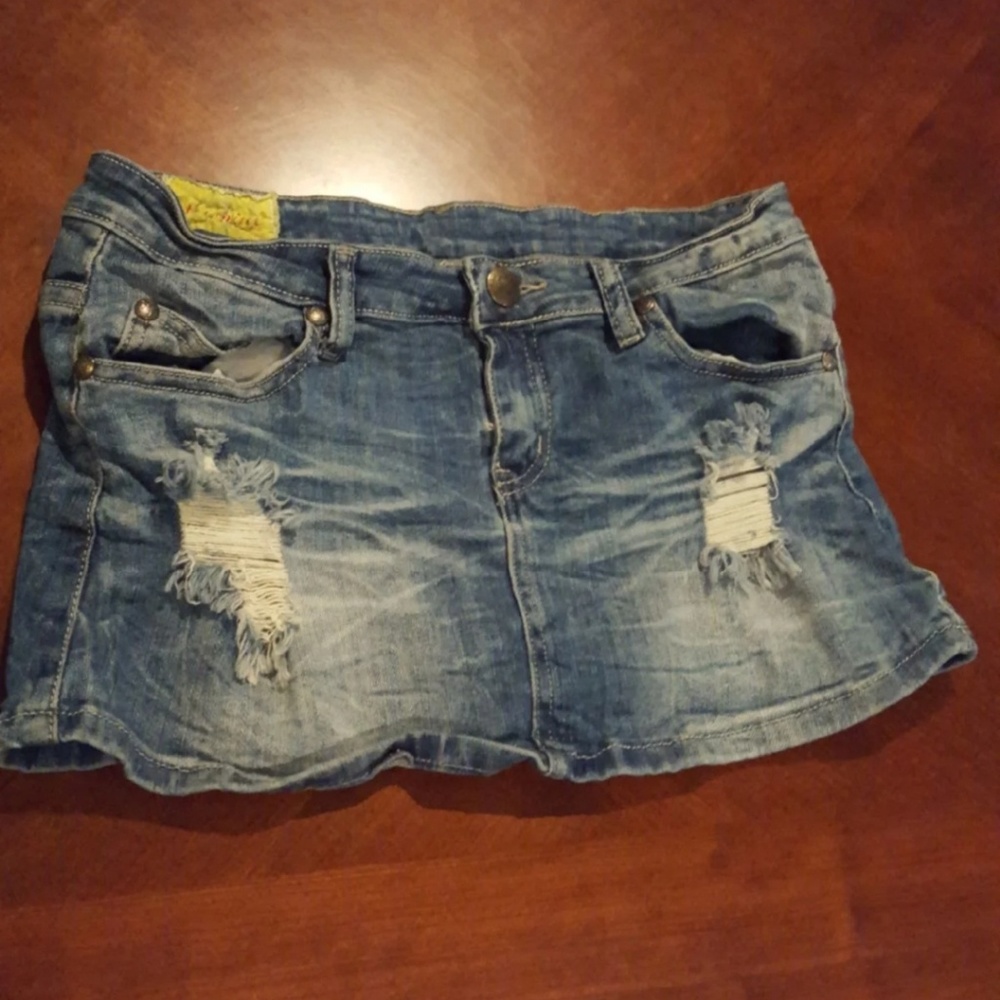 2 for $15! Machine Jean Skirt